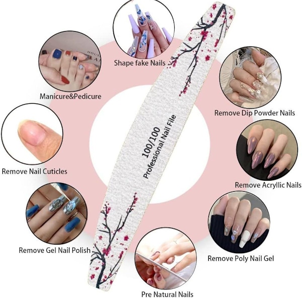 10-delad nagelfilset, professionell nagelfilset, dubbelsidig KLB