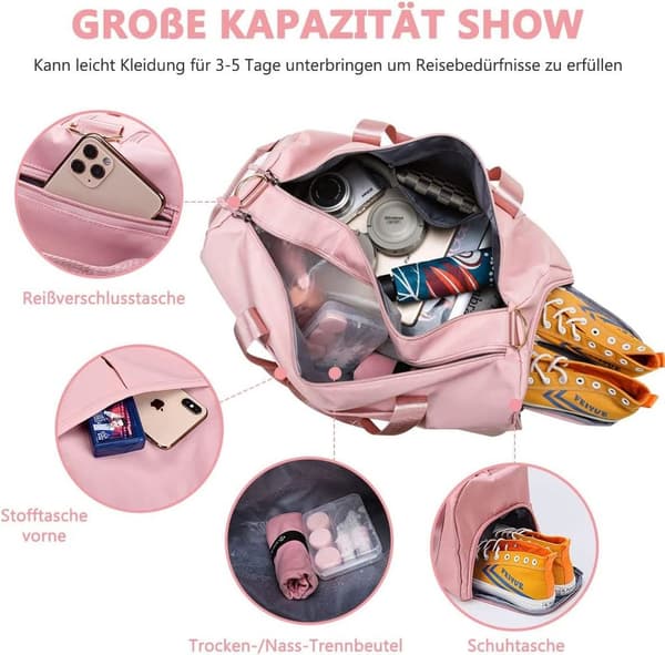 Naisten urheilukassi, matkakassi, kuntosalikassi, naisten kantokassi