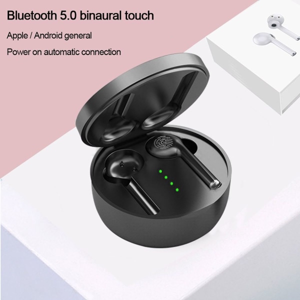 Bluetooth5.0 in-ear headphones with charging box, noise canceling black