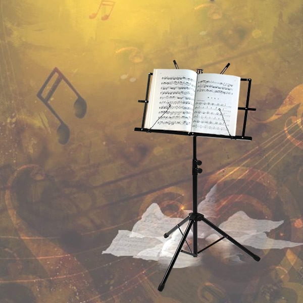 Höjdjusterbart musikstativ, bärbart hopfällbart metallstativ med KLB