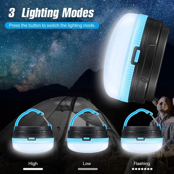 LED campinglanterner, vanntette campinglys, 3 moduser, batteridrevne teltlys