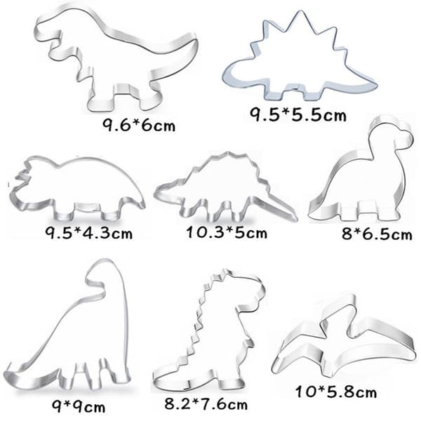 Dinosaurie-kakformar Fondant-formar för barn 8-pack KLB