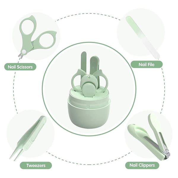 Babysæt til negle, babysæt til manicure og pedicure med mintgrøn KLB