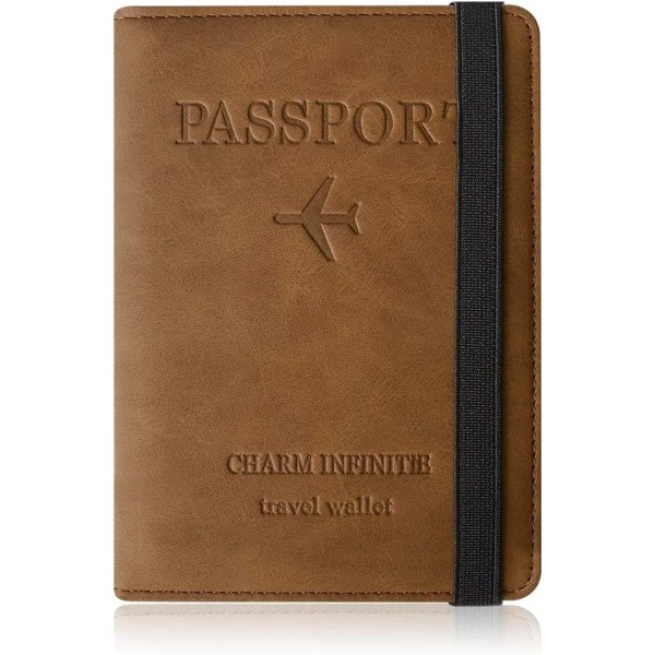 Passportdeksel, Czyan-beskyttende deksel i kunstskinn Pass med RFID-blokkering