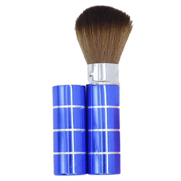 Bärbar Makeup Blush Brush med Retractable Handtag Kabuki Brush Blå