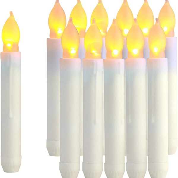 12-pak LED-stabbelys, flammefrie bordlys, batteridrevne Harry KLB