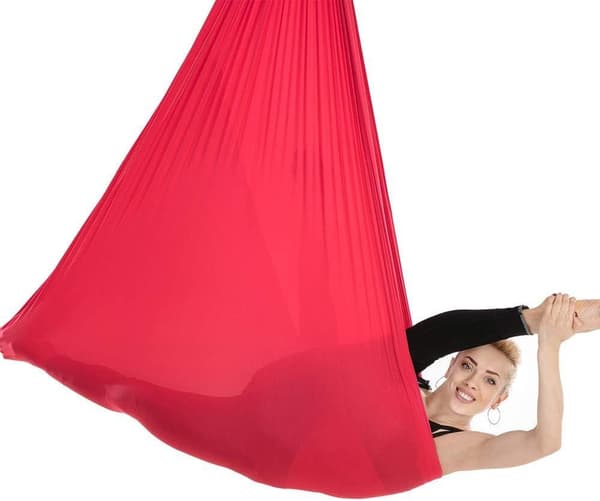 1M X 2.8M Anti-Gravity Yoga Sving Hengekøye Luftinversjonstropp Rød