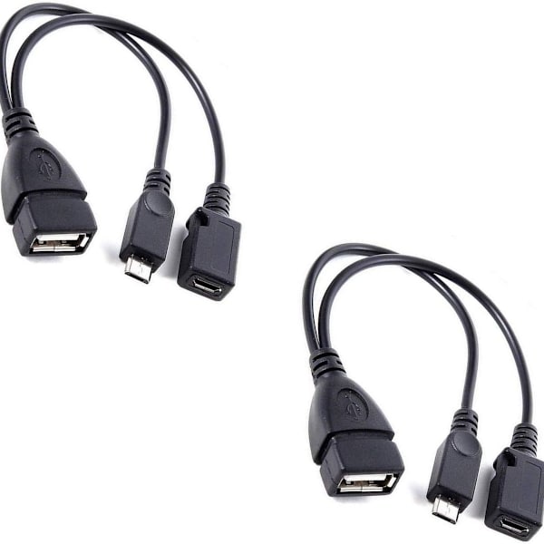 USB-portadapter, OTG-kabel och Power HOST-driven surfplatta 2-pack