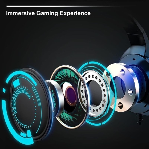 Gaming Headset med mikrofon Kompatibel med PS4 PS5 Xbox