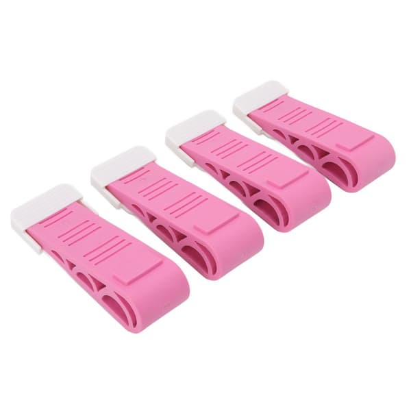 4 stk rosa dørstopper i gummi, sikkerhetskile KLB