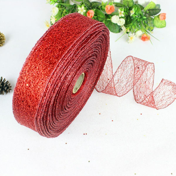 Julklappsbands glitterband present rosa KLB