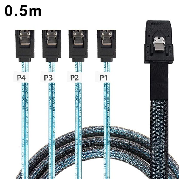 Kabel Mini SAS 36 pin (SFF-8087) hann til 4 SATA 0,5M KLB