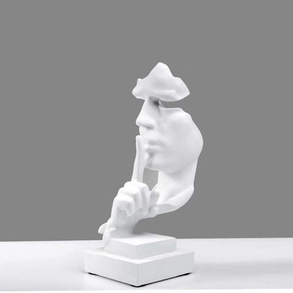 Stillhet er gull Abstrakt Resin Figur (Sølv)