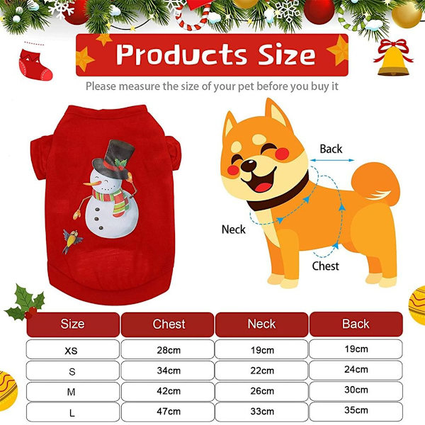 Pakke med 5 Julehunde T-shirts - Bløde Kostumer - Vinter - XS KLB