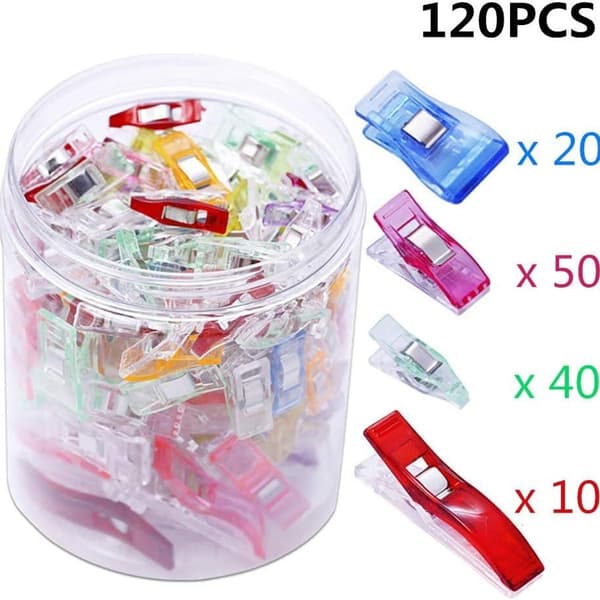 Plast syclips, 120 stk stoffklips, sytilbehør, syclips