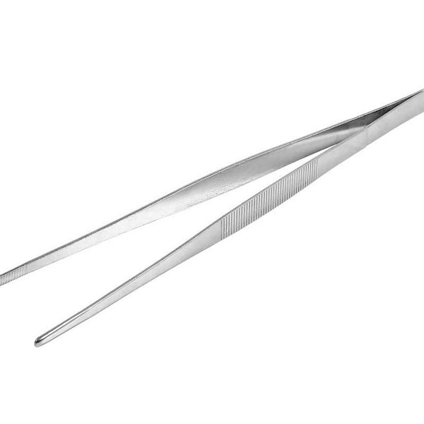 Keittiöpinsetit, grillipihdit, ruoanlaittopihdit, ruostumattomasta teräksestä valmistetut suorat pinsetit (30 cm) KLB