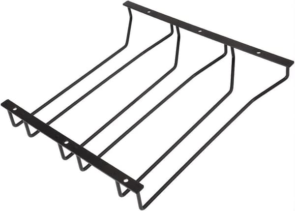 Sort Vinglasstativ 33,5 cm, 3 Rækker, Under Hylde Vinglasstativ, Under Skab Stamware Stativ
