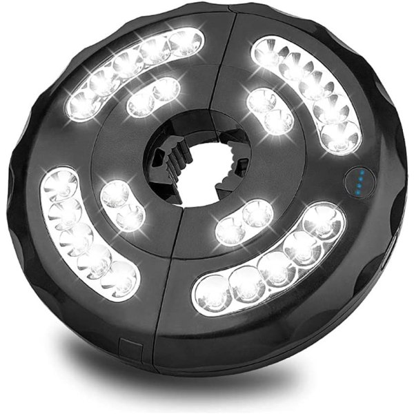 LED-parasolljus med 28 LED-lampor - vitt ljus för trädgård, strand, utomhus, grillning, fest, camping, fästning på parasollstång med 3,5-5 cm diameter.