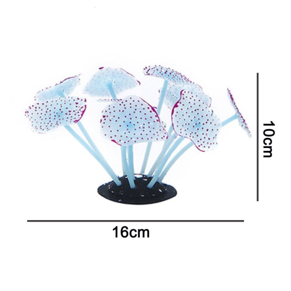Silikone koral plante dekorationer glødende kunstige blå KLB