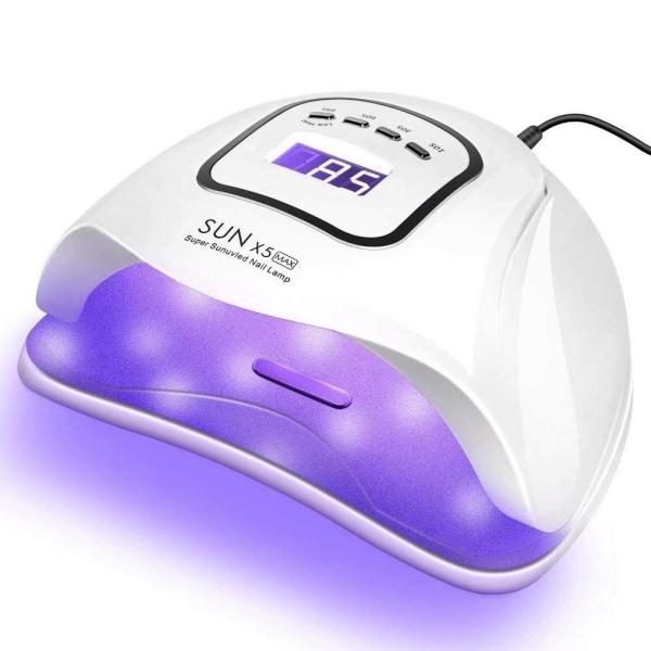 UV Gel Neglelampe, 150W UV LED Negle Tørrer til Gel Polish-4 Timere Professionelt Neglekunst Tilbehør, Hærdende Gel Negle, Hvid, 1PK