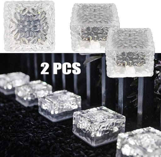 4 stk LED solcelle bakkelys isbitlys, kaldt hvitt lys