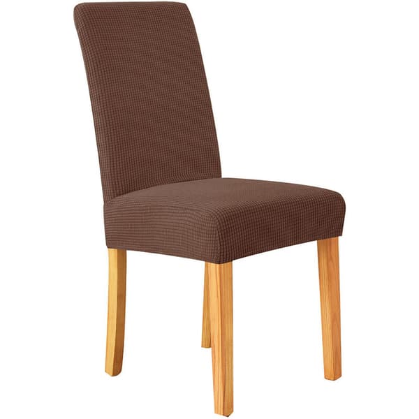 Stretchiga stolskydd Elastiska matstolsöverdrag Halkskydd Matstolsöverdrag Bruna 2-pack KLB