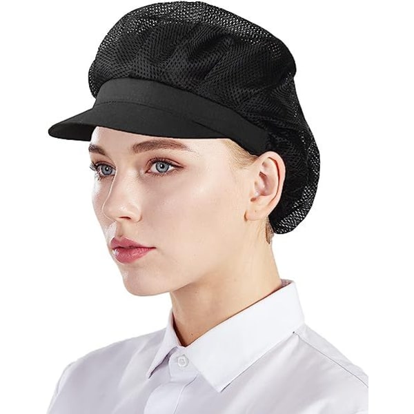 Black 3pcs chef hat kitchen cooking chef cap food service hair nets for women One size