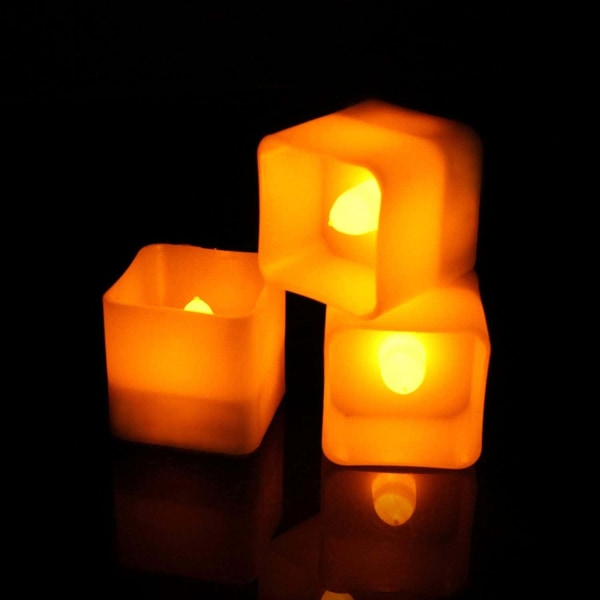 12 Fladdrande flamlösa LED-ljus - Varmvitt - Halloween-julprydnader (S)