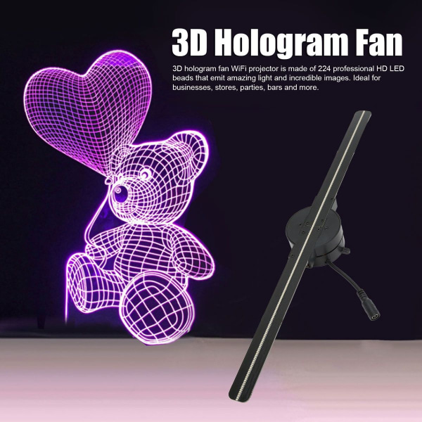 3D-hologrammituuletin 16,5 tuumaa 2000x224 WiFi 3D-projektori, 224 KLB