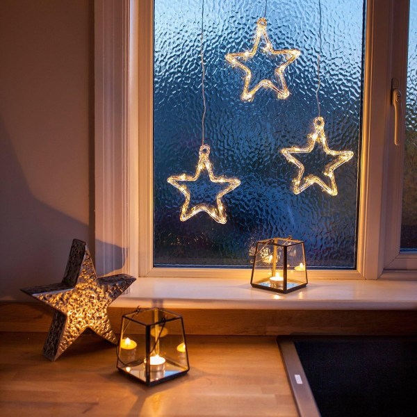 LED stjerne vindu dekorasjon Julepynt batteridrevet KLB