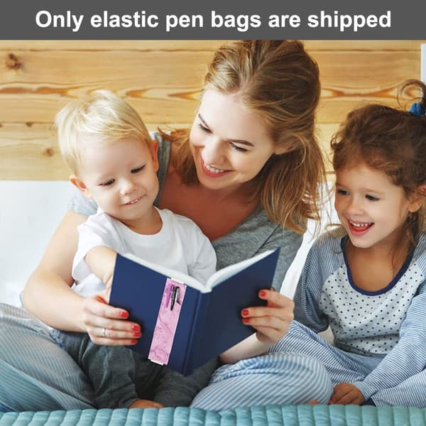 2 stk. Penholder Penetui Læder Tilbehør Elastisk Rosa