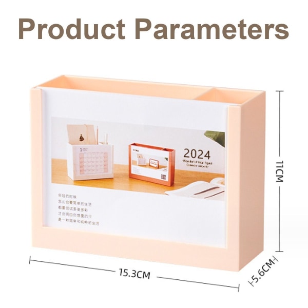 Skrivebords kalender 2024 Skrivebords arrangør pennholder 2024 Skriver stil 2 KLB