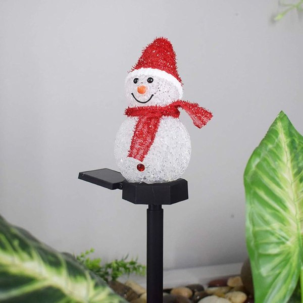 Christmas Solar Outdoor Snowman Lawn Warm Lamp Garden KLB