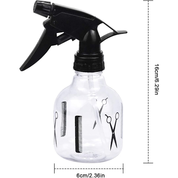 Plastsprayflaskor, 250 ml stor kapacitet sprayflaska frisörsalong spray, plastsprayflaskor