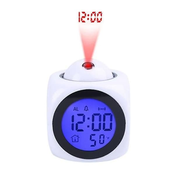Multifunksjonell LED-projeksjonsvekkerklokke: stemmeaktivert og med projektor