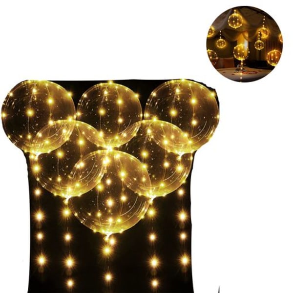 stykker LED-lysende balloner, varm hvid boble, gennemsigtig helium