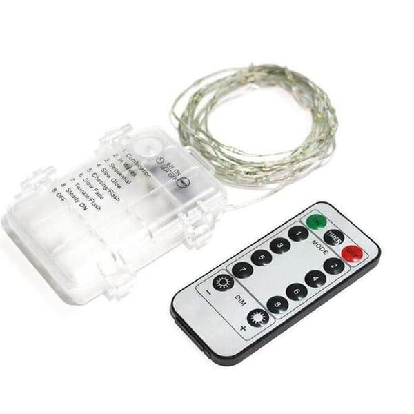 Batteridrivna ljusslinga - 100 LED, timer, fjärrkontroll, vattentät KLB