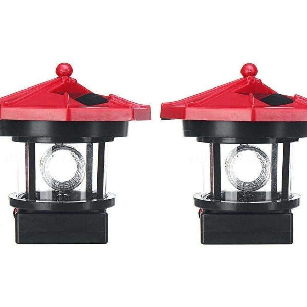 2 st LED solcells drivna fyr solcellslampor brandtorn guide utomhus KLB