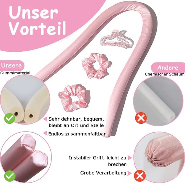 Varmeløse krøller hårkrøller - Silke hårkrøller uden varme (lilla) KLB