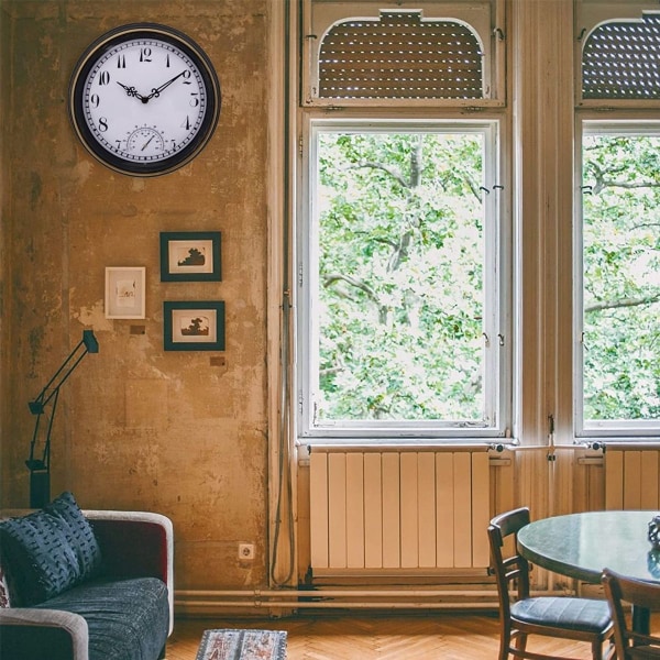 Vattentät utomhus retro termometer väggklocka i plast