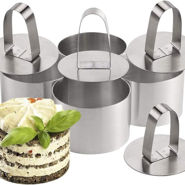 Dessert ring, 4-delt serveringsring, serveringsring rustfritt stål sett, serveringsring,