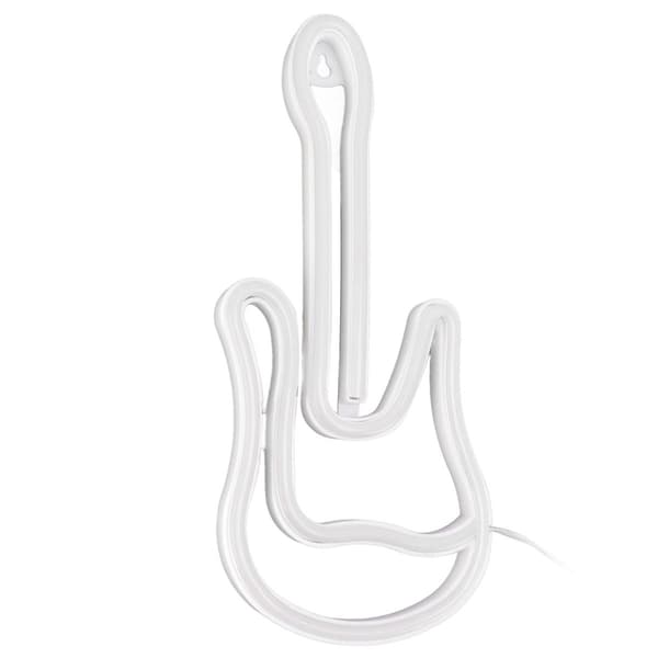 Gitarr neon skylt, färgglad, USB batteridriven, förborrade hål KLB