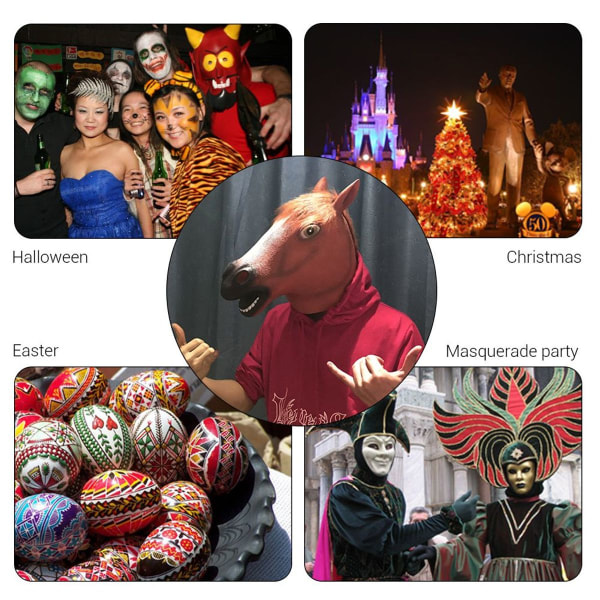 Hestehovedmaske Nyhed Cosplay Masquerade Halloween Funny KLB