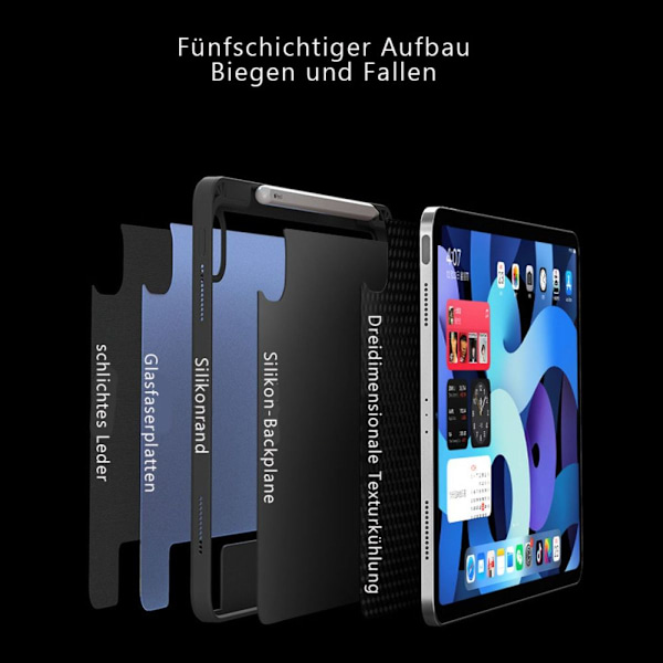 Janolty tastatur for nye iPad Pro 12.9 2021/2020/2018, QWERTZ belyst