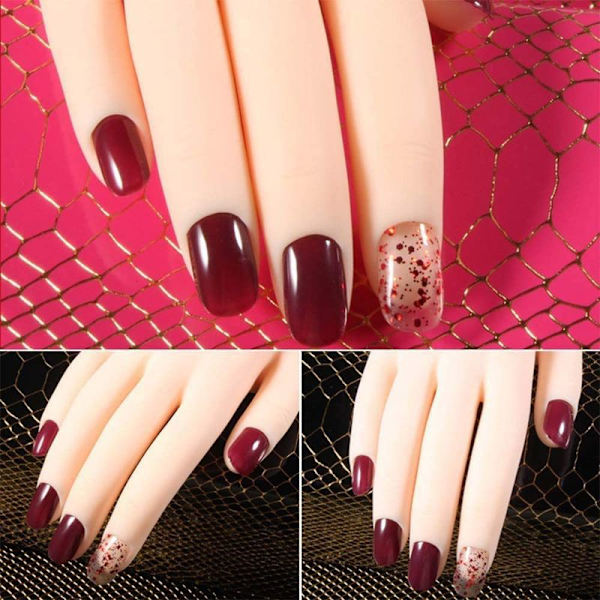 Nagelövningsmodellhand, nageldisplay manikyrtillbehör, flexibel rörlig