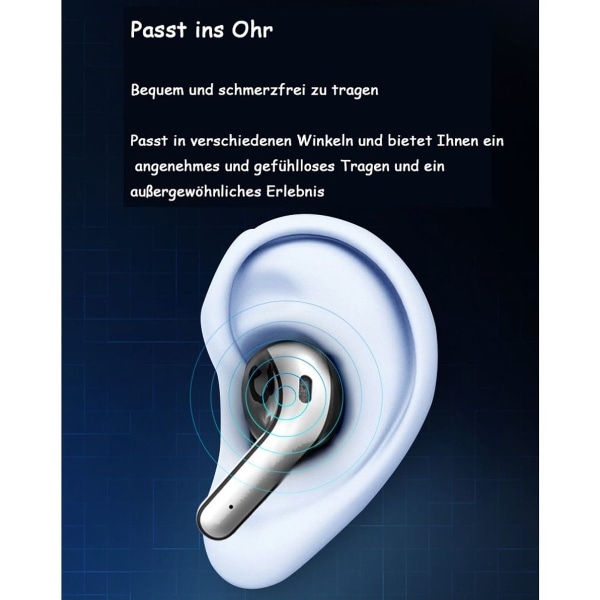 Trådlösa hörlurar, in-ear trådlösa hörlurar med mikrofon, vattentät USB KLB