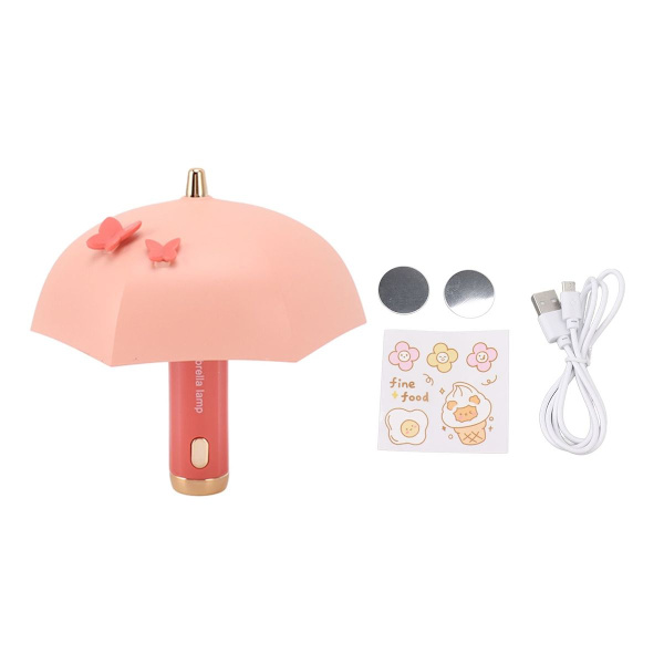 USB-oppladbar, 3 lysmoduser, paraply KLB