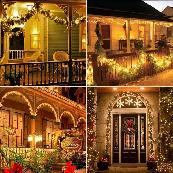 Solcellsbelysning för jul utomhus, BrizLabs 24M 240 LED varmvit KLB