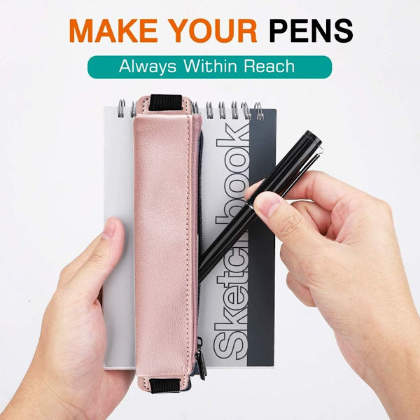 Pennfodral (2-pack) PU Läder Pennhållare Rosa KLB
