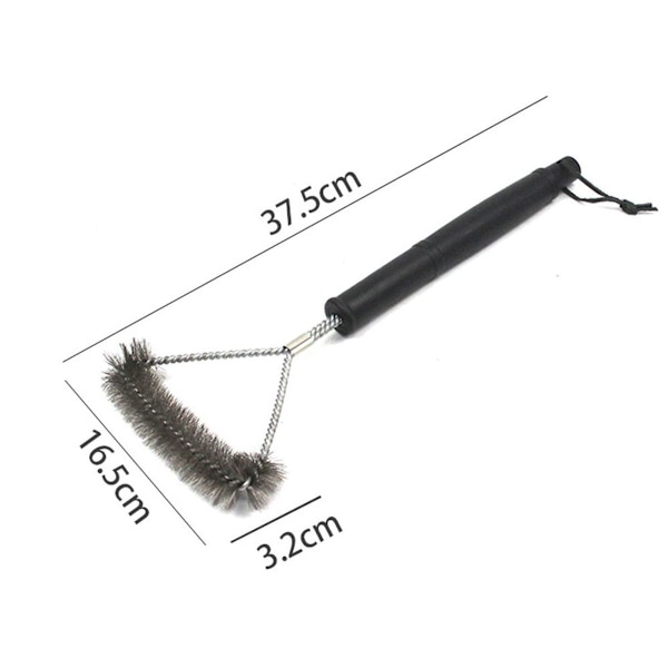 Grillborste tresidig grillborste, 37,5 cm, svart/silver